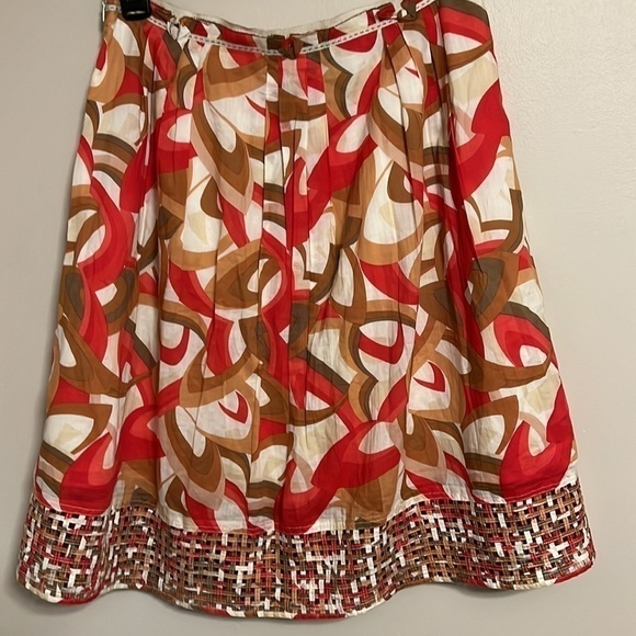 Artsy Abstract Maximalist Colorful Boho Retro Sustainable Cotton Skirt 2 - Picture 5 of 10